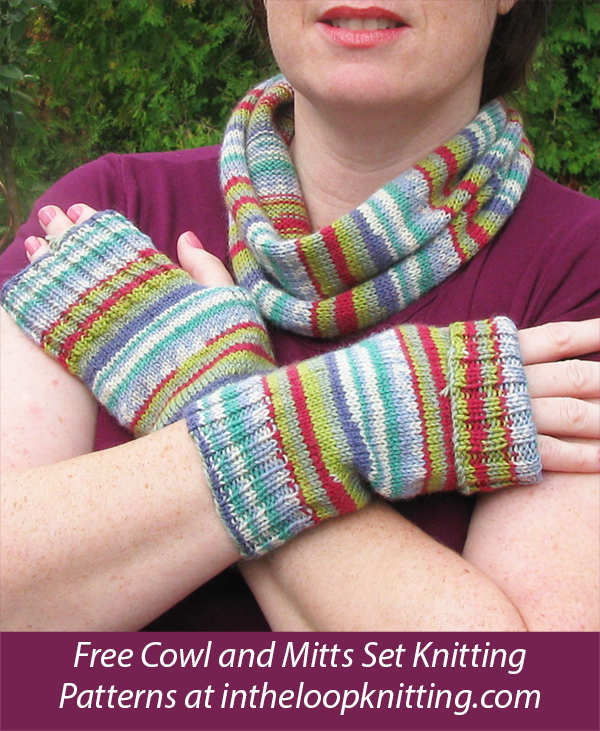 Shaeleigh Cowl and Mitts Knitting Pattern Set