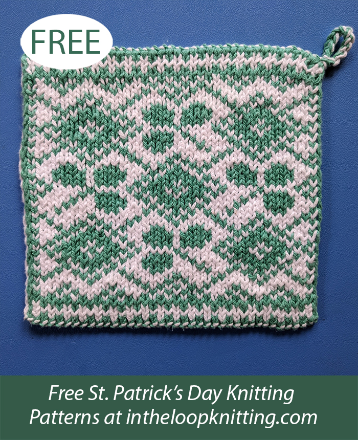 Free Shamrock Argyle Potholder Knitting Pattern