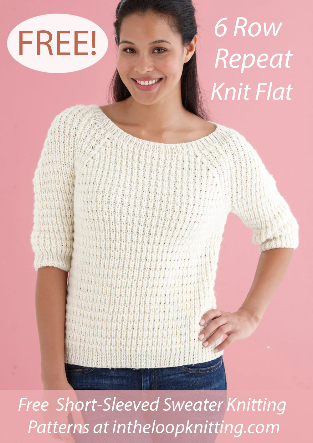 Free Women's Sweater Knitting Pattern Shaped Shoulder Pullover 19
