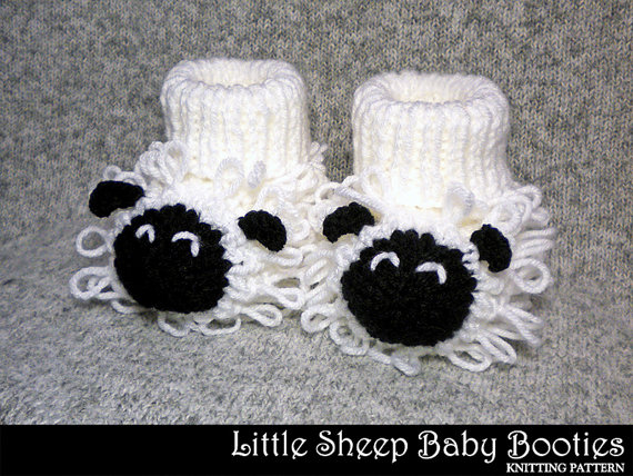 Sheep Booties knitting pattern