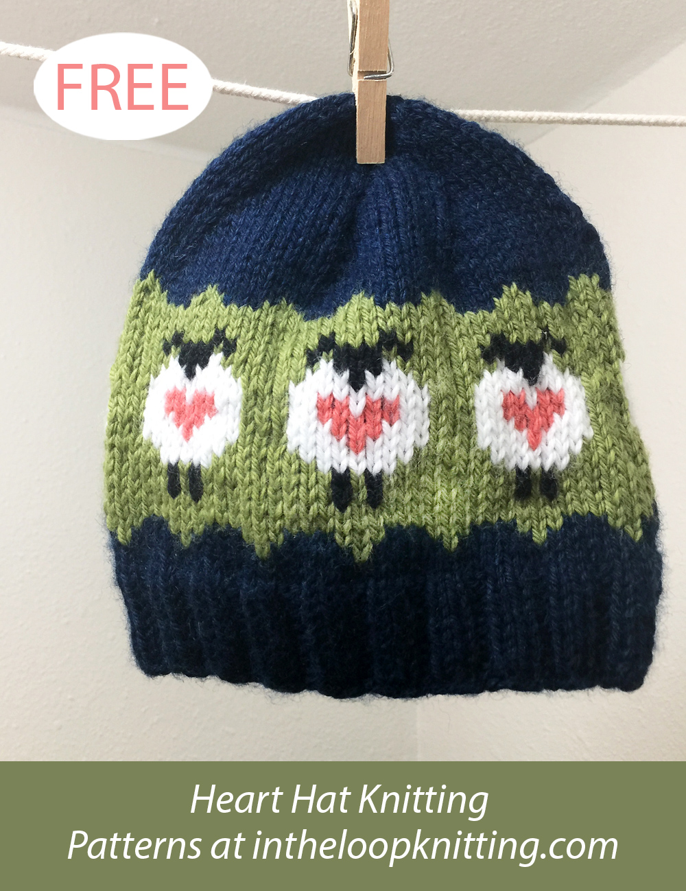 Free Sheep Love Hat Knitting Pattern