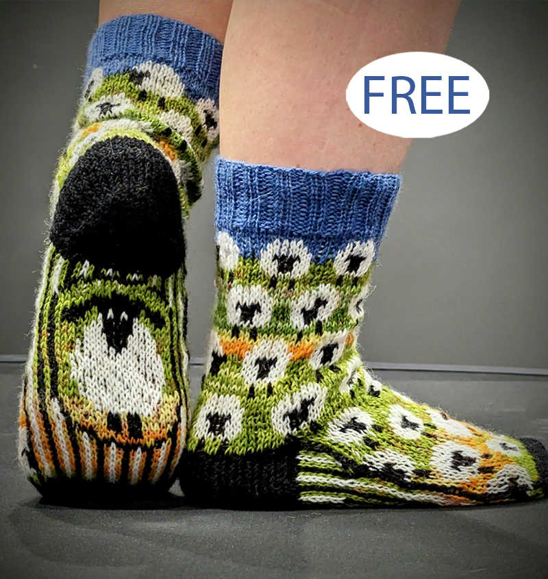 Sheep Socks free knitting pattern 