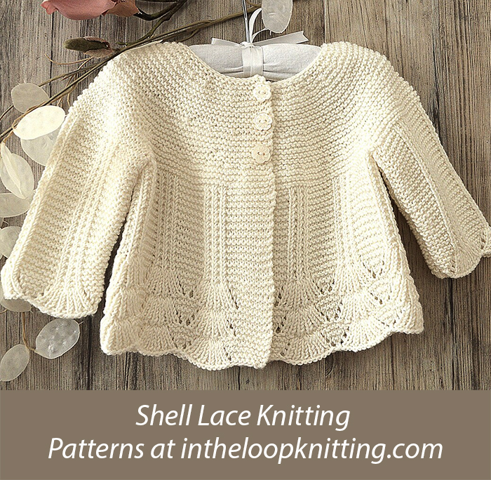 Shell Border Baby Cardigan Knitting Pattern