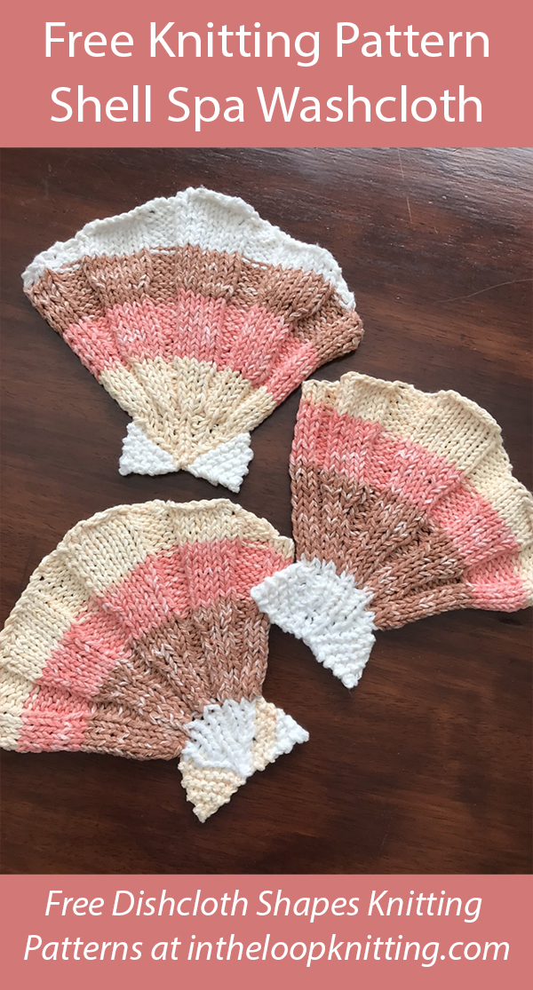 Free Dishcloth Knitting Pattern Shell Spa Washcloth