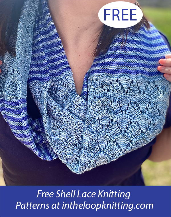Free Shells and Stripes Infinity Scarf Knitting Pattern
