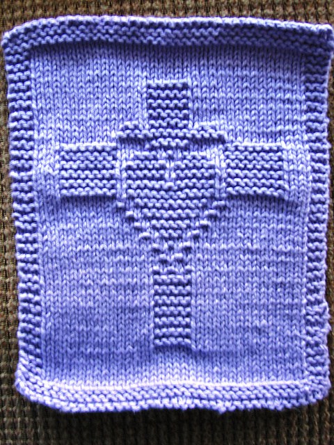 Free knitting pattern for Heart and Cross motif