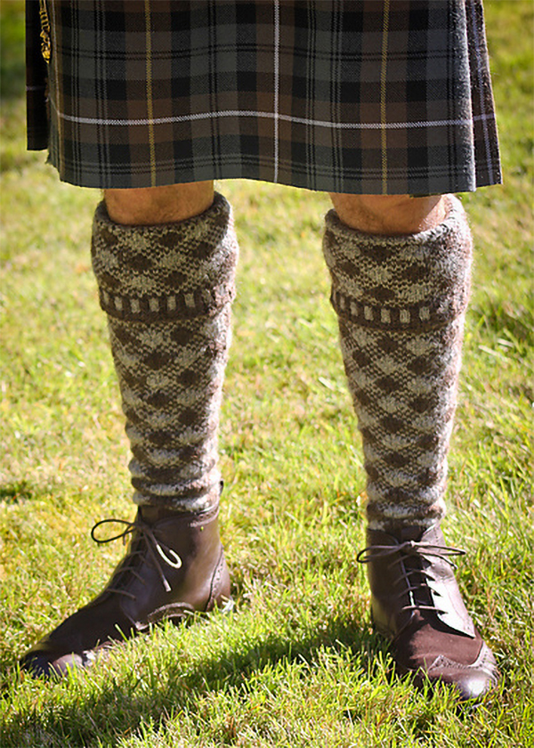 Free Knitting Pattern for Shepherd's Plaid Kilt Hose