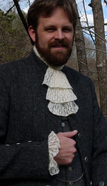 Free knitting pattern for Shetland Lace Jabot and Cuffs
