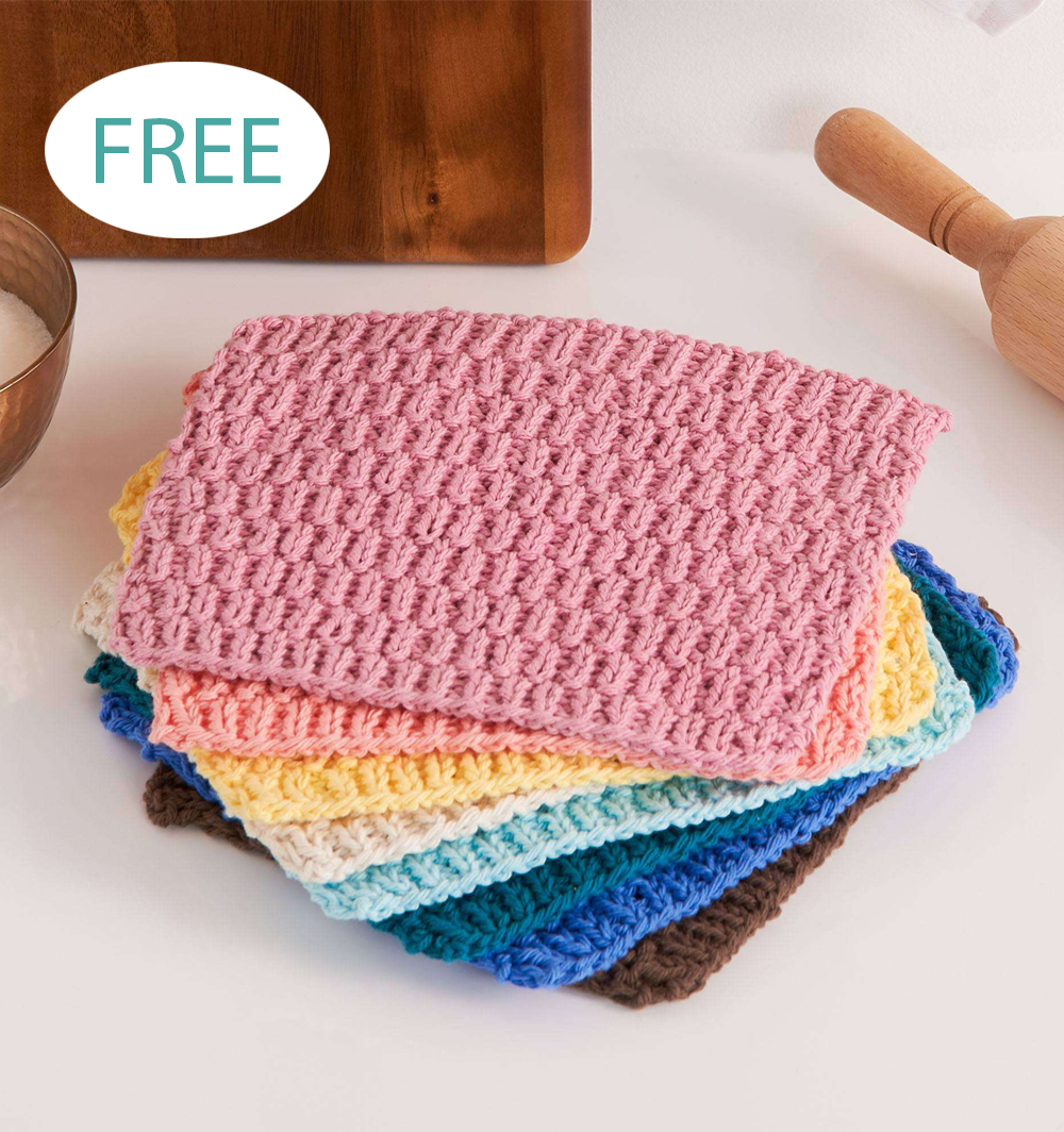 Free Shifting Rib Knit Dishcloth Knitting Pattern 