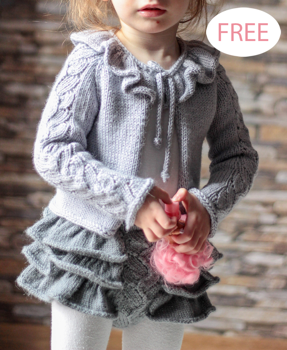 Baby Ivy Ruffle Cardigan and Bloomers Free Knitting Pattern Garter Stitch