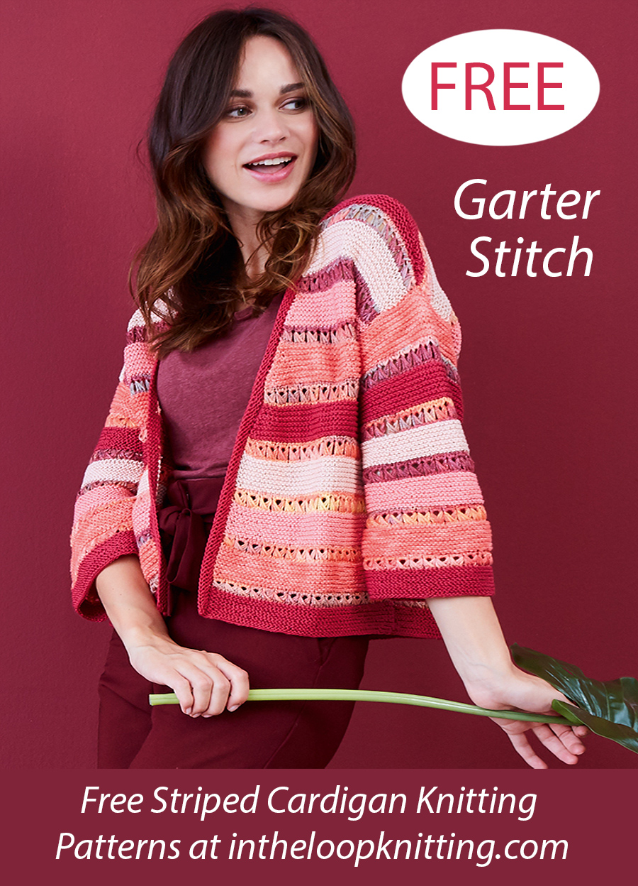 Free Short Striped Cardigan Knitting Pattern