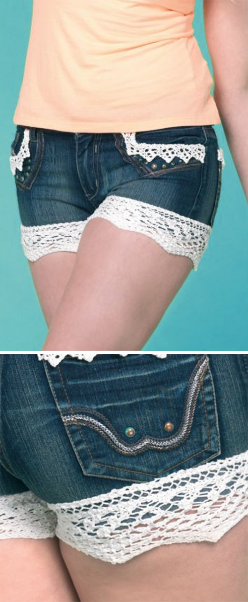 Free knitting pattern for Lace Trim for Shorts