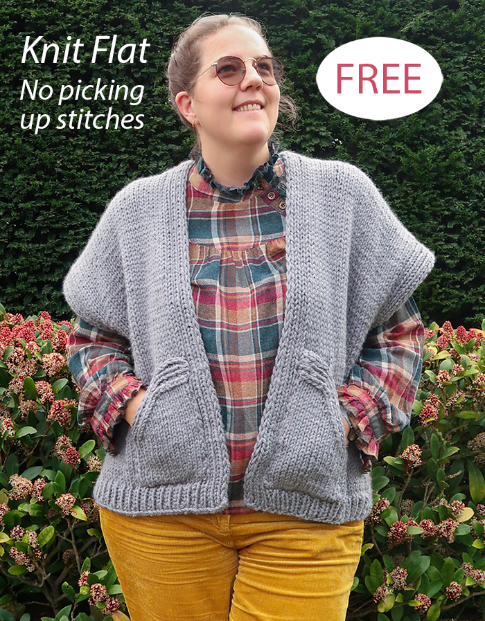 Free Shoulder Season Cardigan Vest Top Knitting Pattern