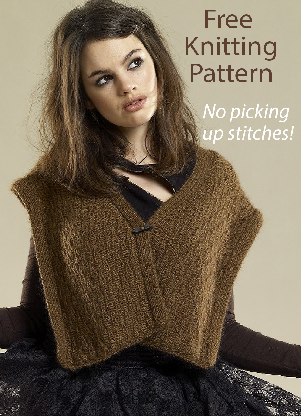 Free Textured Cape  Knitting Pattern