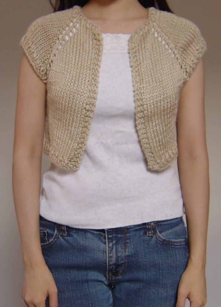 Free knitting pattern for Shrug This one skein shrug