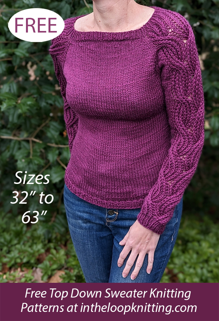 Side Cable Pullover Knitting Pattern