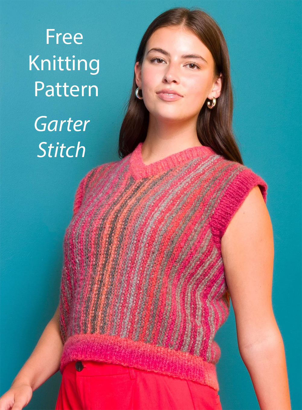 Free Sweater Knitting Pattern Sideways Stripes Vest