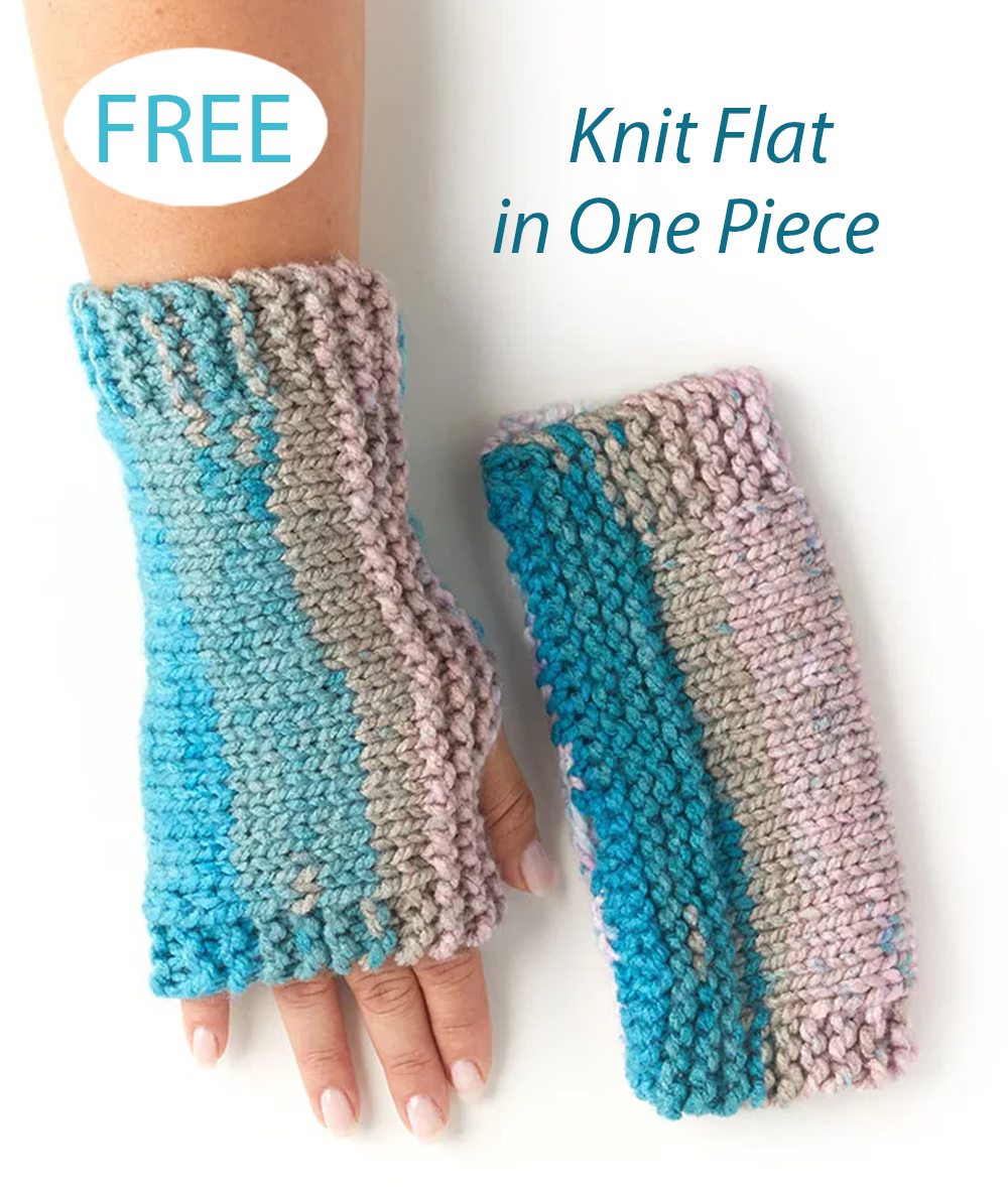 Free Flat Knit Sideways Wrist Warmers  Knitting Pattern