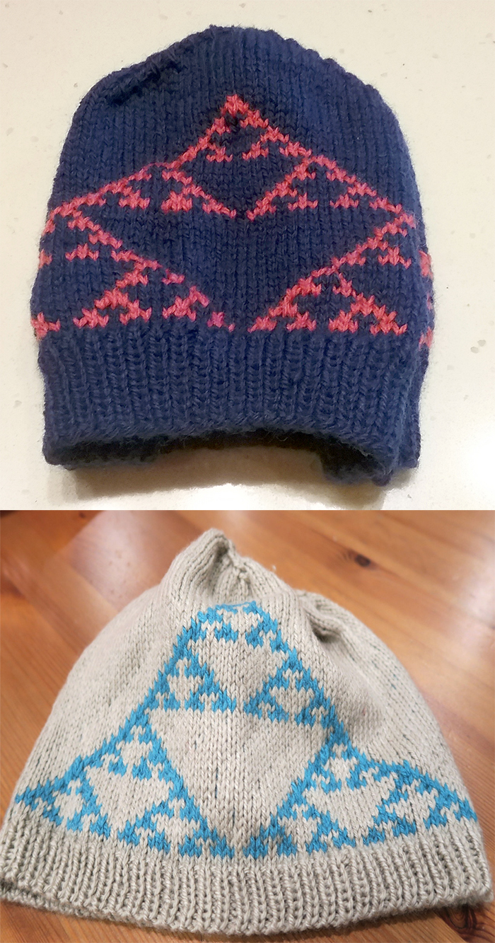 Free Knitting Pattern for Sierpinski Fractal Beanie