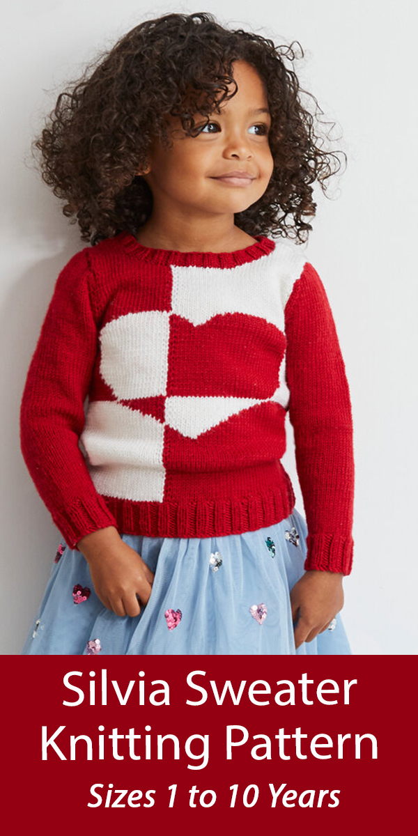Heart Baby and Child Sweater Knitting Pattern Silvia Jumper