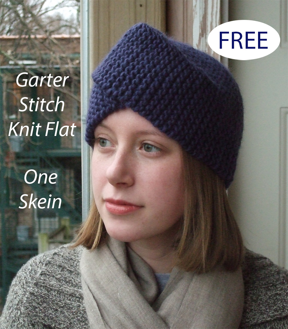 Simple and Bulky Garter Stitch Turban Hat Knitting Pattern 