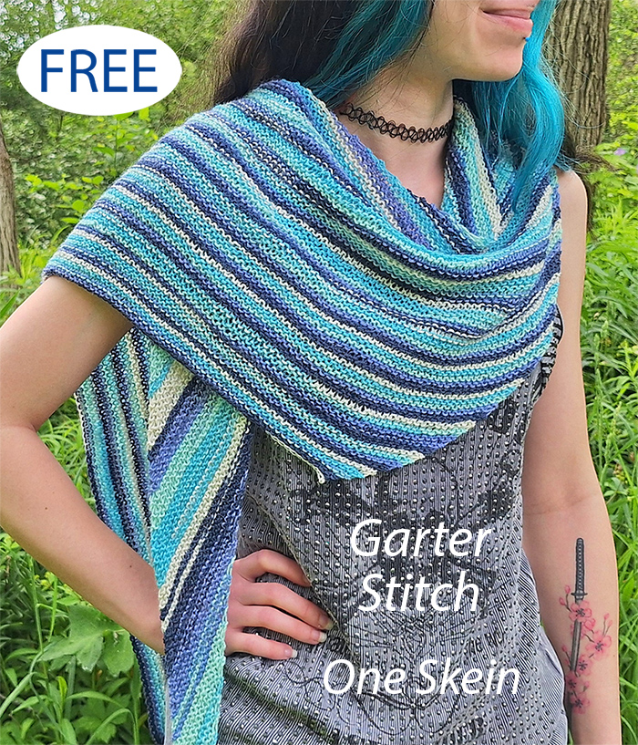 Garter Stitch Simple Comfort Garter Shawl Knitting Pattern 