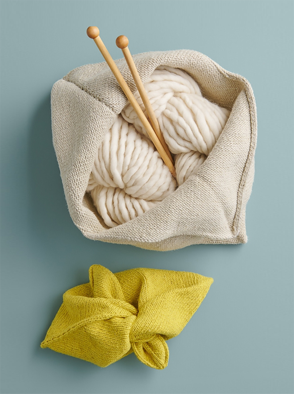 Free Knitting Pattern for Simple Knot Bag