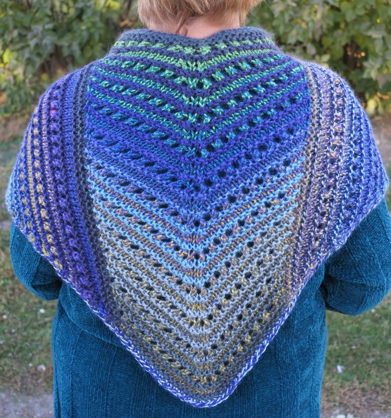 Free Knitting Pattern for Simple Lace Shawl