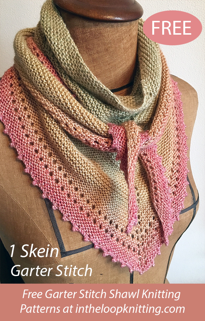 Free One Skein Simple Shawl Knitting Pattern