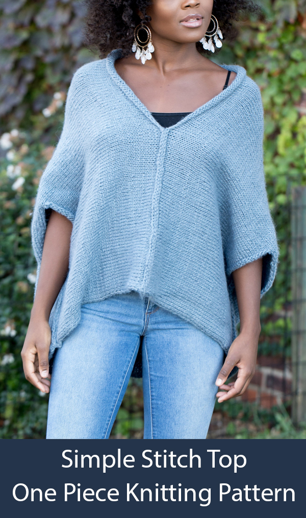 Knitting Pattern for Easy One Piece Simple Stitch Top