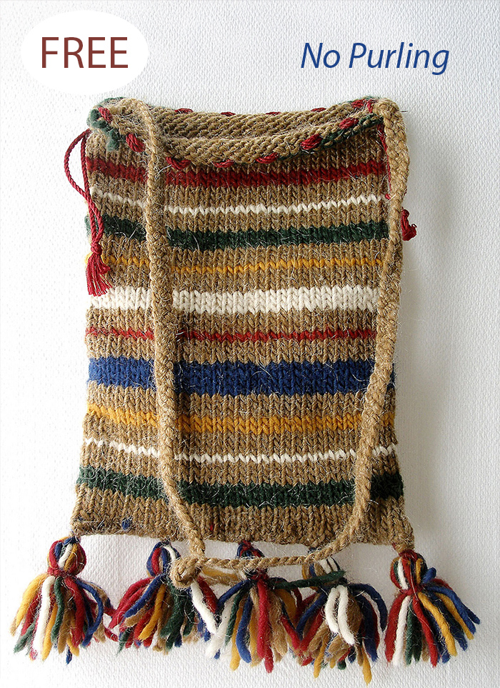 Free Simple Striped Bag Knitting Pattern Set