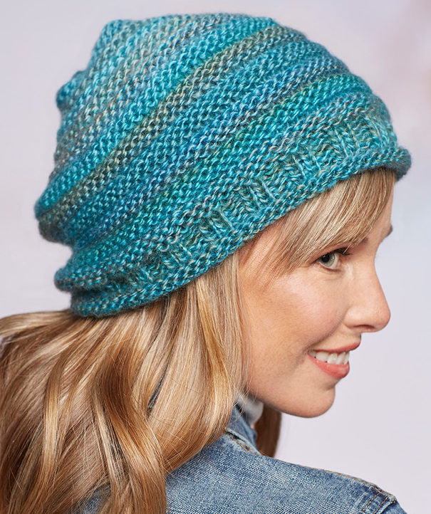 Variety knitted slouchy hat autumn multi