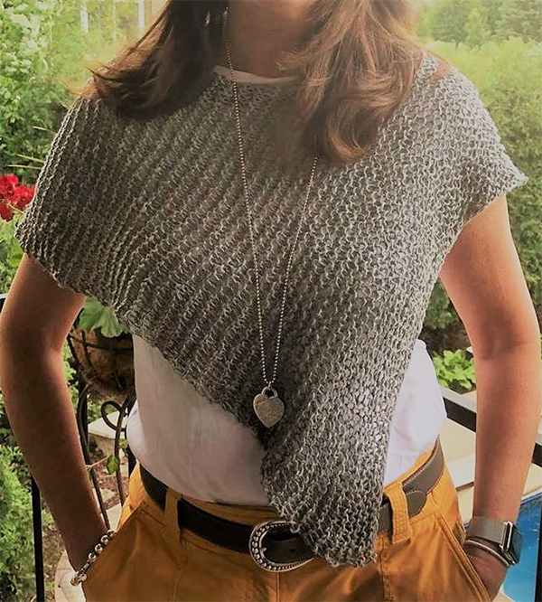 Free Knitting Pattern for One Skein Easy Shoulder Poncho