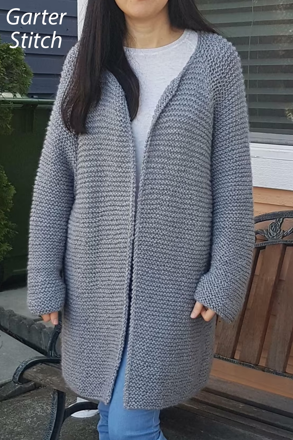Garter Stitch Simplicity Cardigan Knitting Pattern