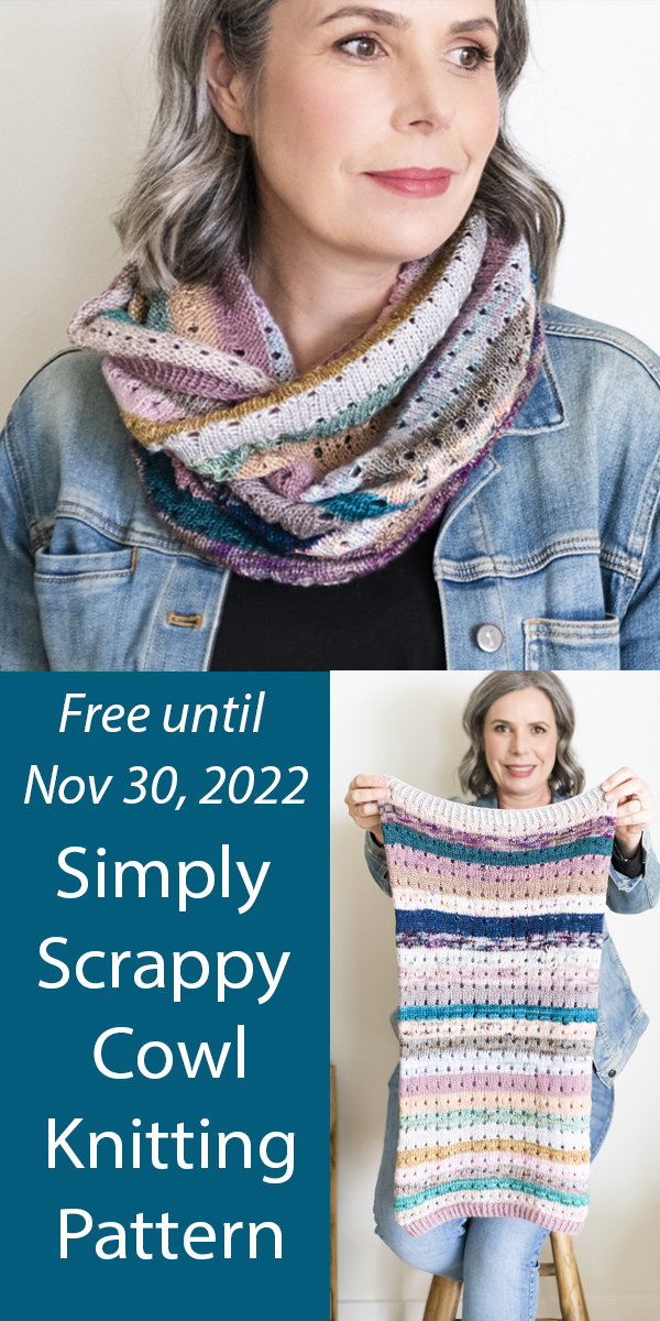 Simply Scrappy Cowl Knitting Pattern Free until November 30, 2022