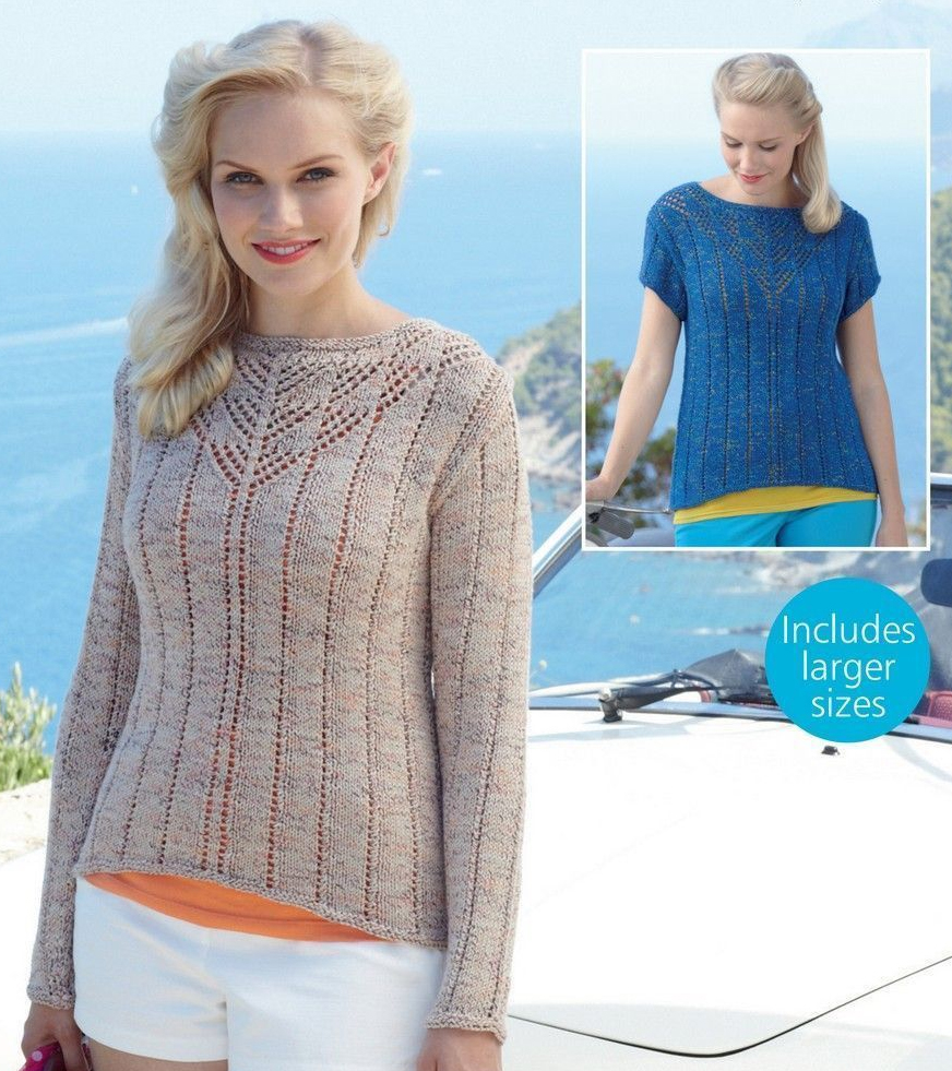 Lace Sweater Knitting Patterns Sirdar Ladies Tops 7779