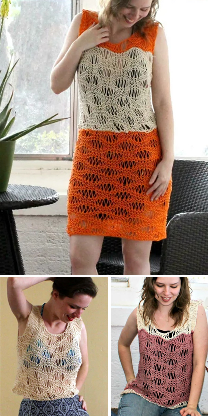 Knitting pattern for Siren Seafoam Top or Dress