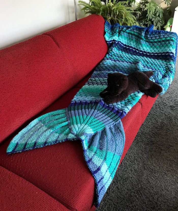 Free Knitting Pattern for Siren Tail Blanket