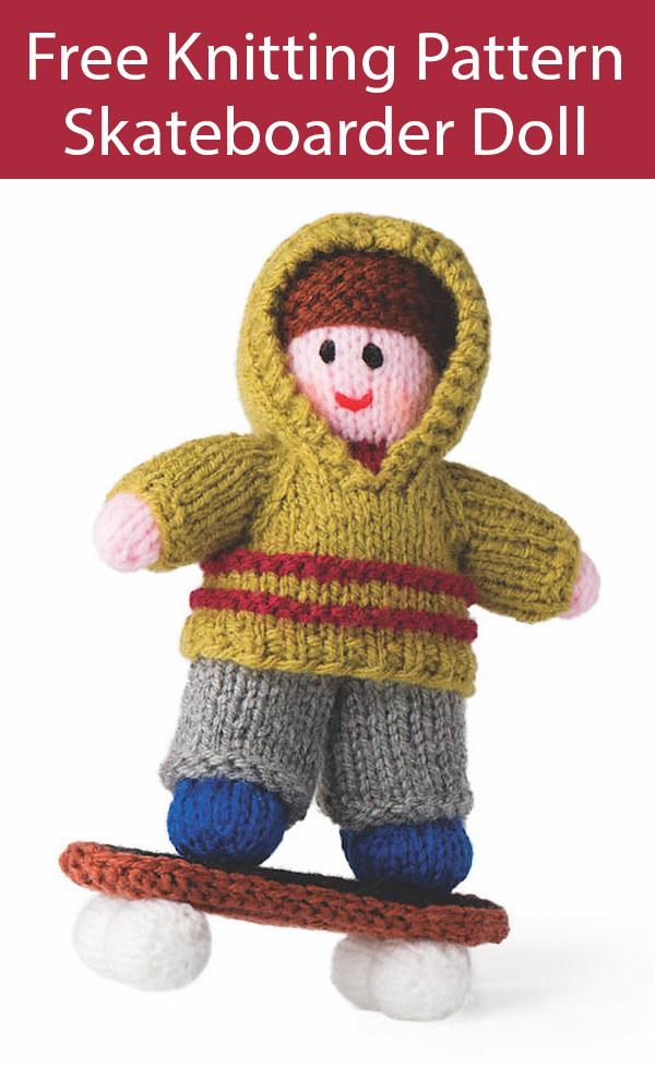 Free Knitting Pattern for Skateboarder Doll