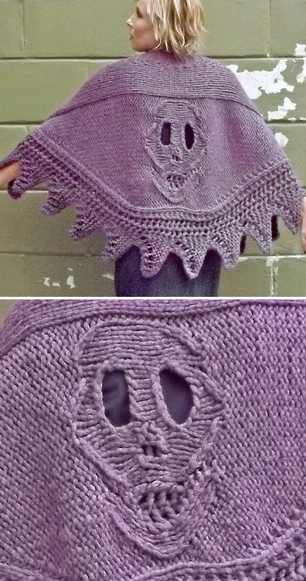 Knitting pattern for Skull Wrap in 2 Sizes