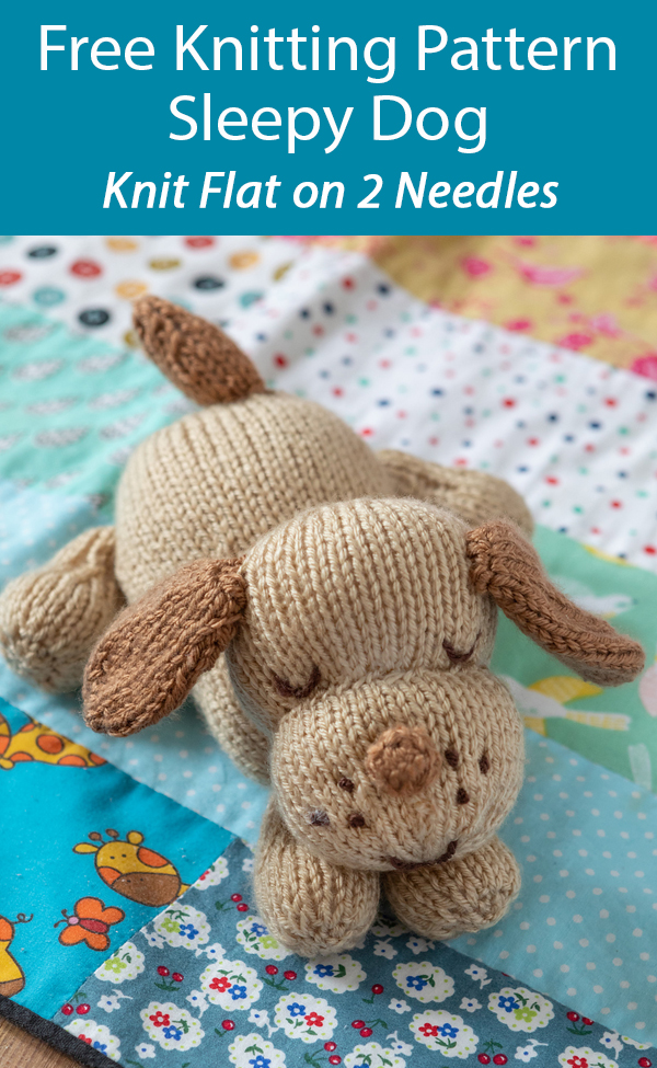 Free Knitting Pattern for Sleepy Dog Toy Knit Flat