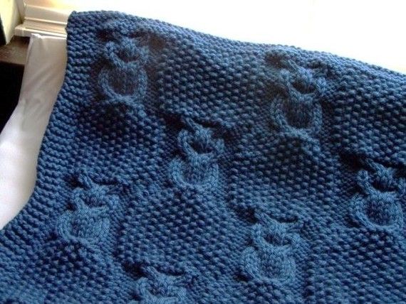Knitting pattern for Sleepy Owl Blanket and more cable afghan knitting patterns