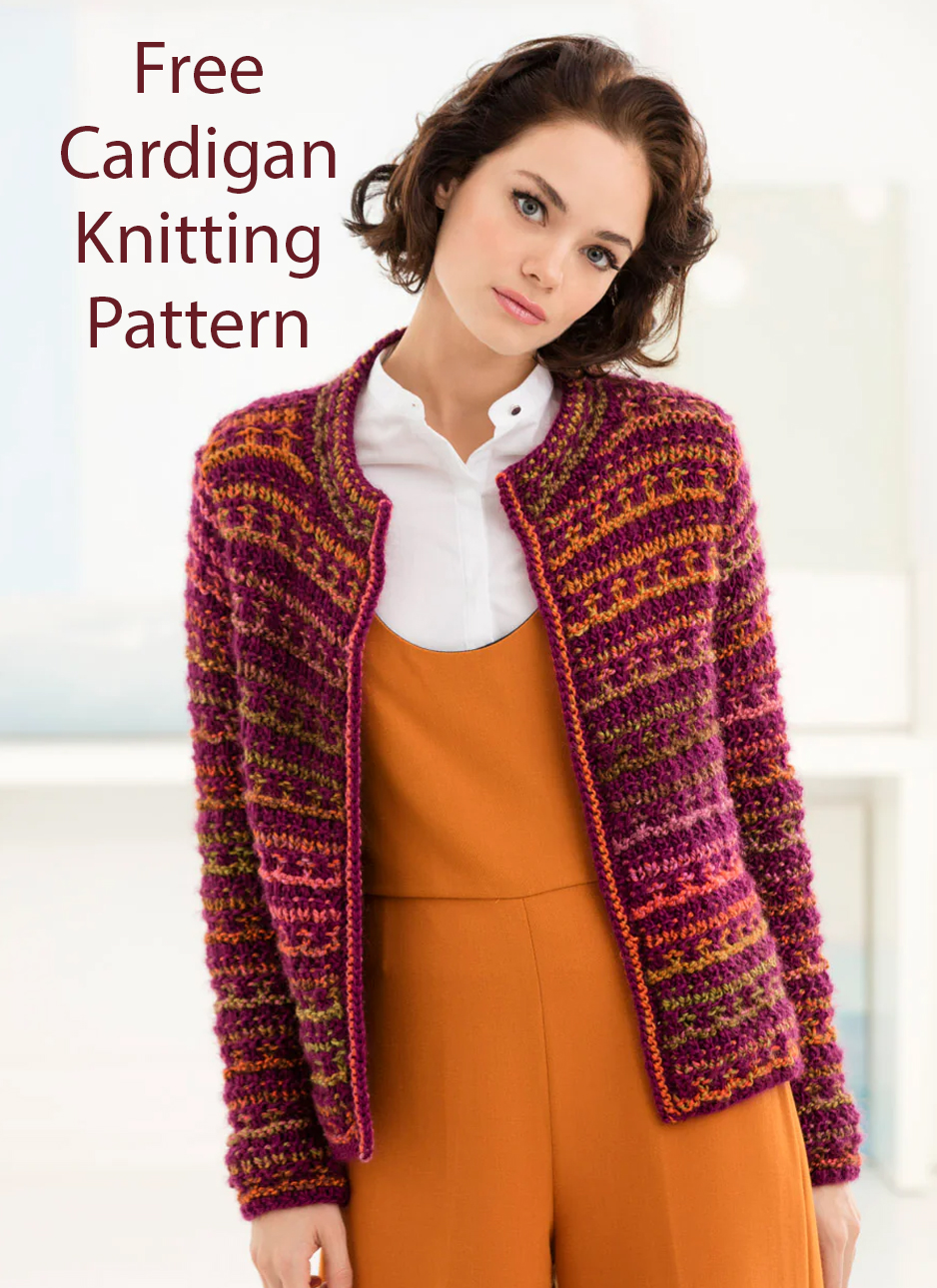 Free Slip Stitch Cardigan Knitting Pattern
