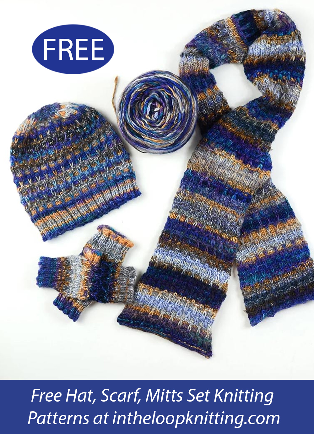 Free Slip Stitch Hat, Scarf and Mitts Set Knitting Pattern