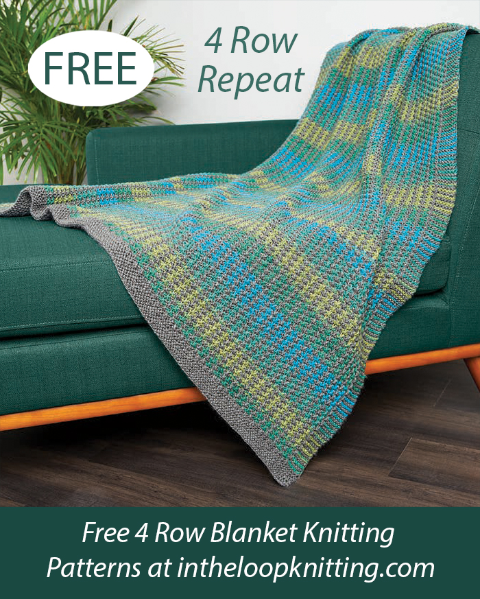 Free Slip Stitch Stripes Blanket Knitting Pattern 4 Row Repeat