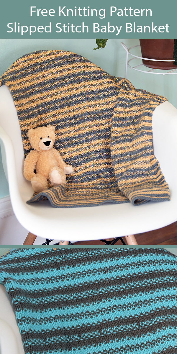 Free Baby Blanket Knitting Pattern for Slipped Stitch Baby Blanket