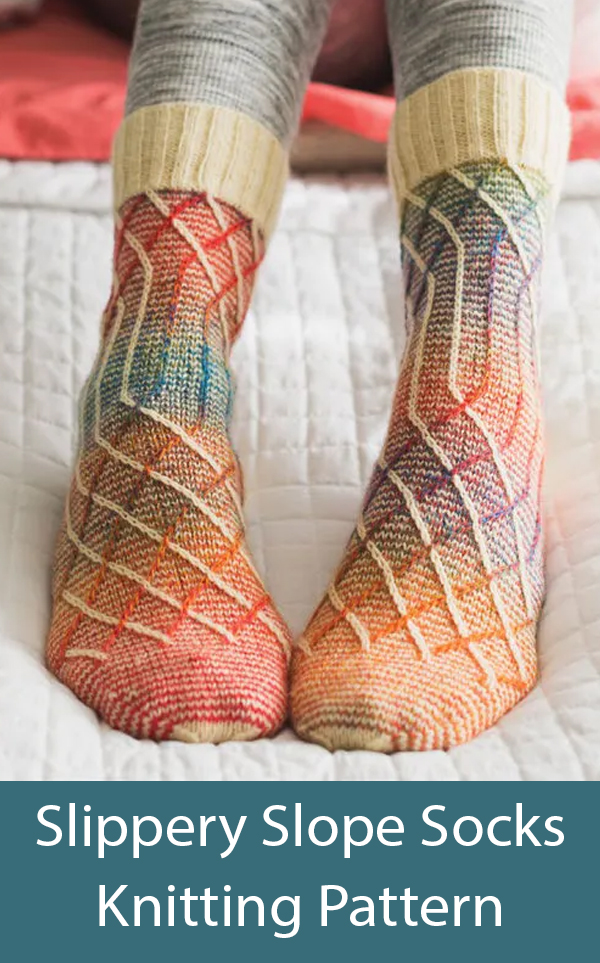 Slippery Slope Socks Knitting Pattern