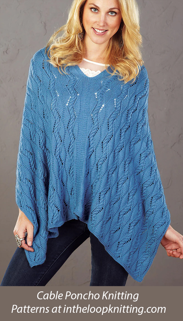 Sloping Cables Poncho Knitting Pattern