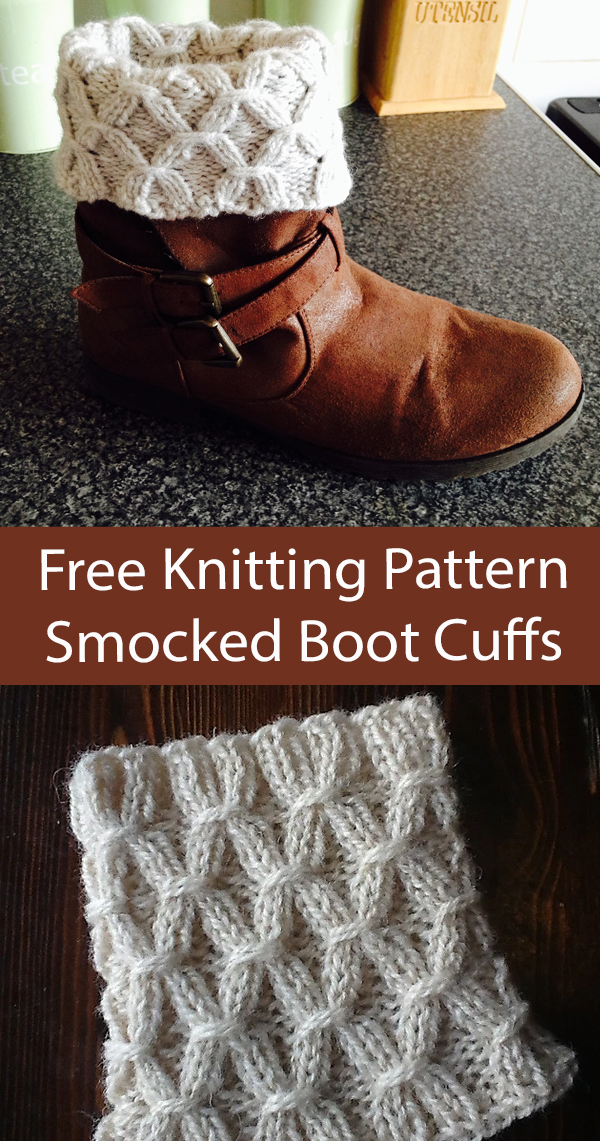 Free Boot Cuff Knitting Pattern Smocked Boot Cuffs