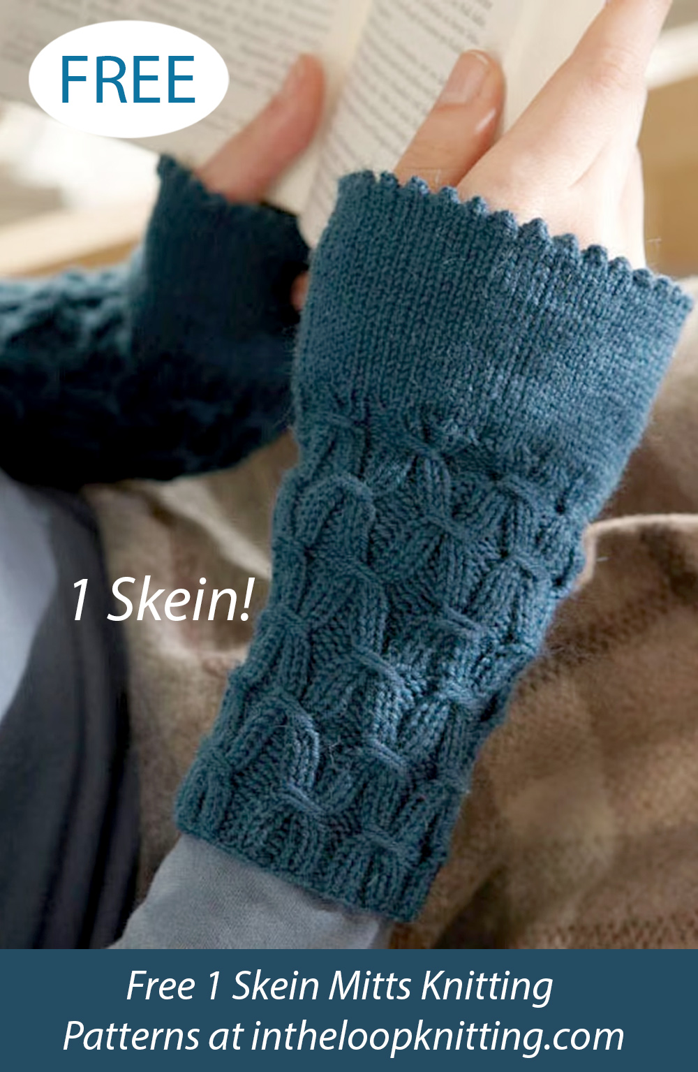 Free One Skein Smocked Wrist Warmers Knitting Pattern
